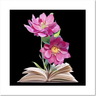 Book Of Flower, Flower Book, Flower And Book Posters and Art
